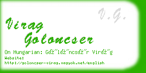 virag goloncser business card